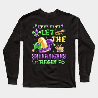 Let The Shenanigans Begin Mardi Gras Long Sleeve T-Shirt